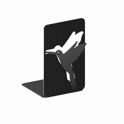 Könyvtámasz 3D Kolibri minta jobbos fekete matt