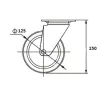 Gumis görgő szürke fékes szürke 125mm