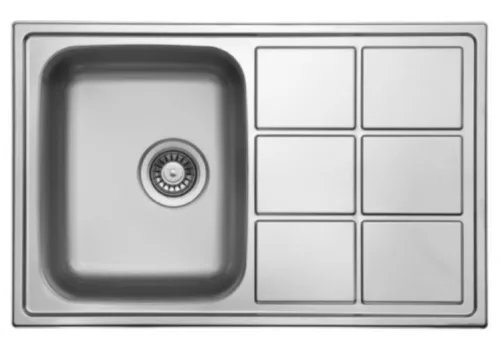 Mosogató NP 1 medencés + csepptálcás - kockamintás 780x500mm