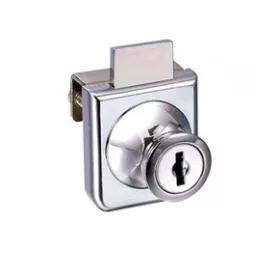 Üvegajtózár fúrás nélküli szimpla króm