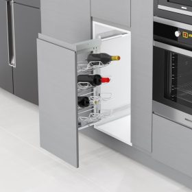   Konyhai kihúzható fékes oldalkeret borosüveg tartó "R" jobbos króm 400mm