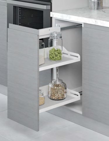 Konyhai kihúzható fékes oldalkeret Unique "R" balos fehér 300mm