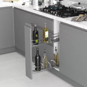   Konyhai kosár fékes részleges kihúzású "R"jobbos króm 150mm