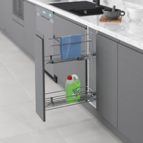   Konyhai kosár konyharuha tartóval fékes teljes kihúzású "R" balos króm 250mm