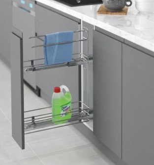 Konyhai kosár konyharuha tartóval fékes teljes kihúzású "R" jobbos króm 250mm