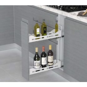   Konyhai kihúzható fékes italtartó Unique "R" balos fehér 150mm