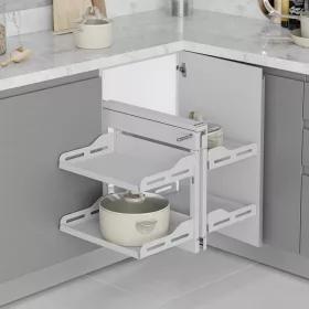   Konyhai sarokmechanizmus Unique "R" teljes kihúzású univerzális fehér 400mm