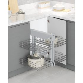   Konyhai sarokmechanizmus "R" teljes kihúzású - univerzális króm 450mm