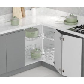 Konyhai 3/4 kör forgókosár szett R króm 740mm