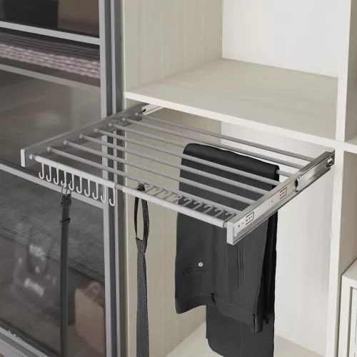 Kihúzható nadrágtartó vízszintes R szürke 600mm