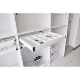 Kihúzható gardrób tároló kosár Tandem R fehér 600mm