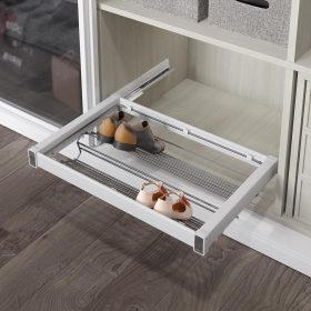 Kihúzható cipőtartó Tandem R fehér-króm 600mm