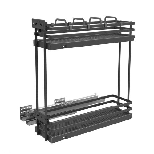 Konyhai kosár C teljes kihúzású fékes bal antracit 150mm