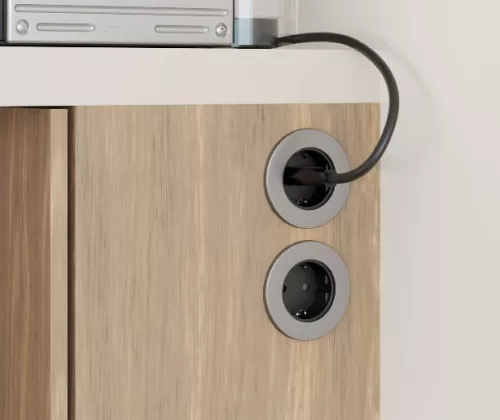 Konnektor bútorba süllyeszthető alu-szálcsiszolt