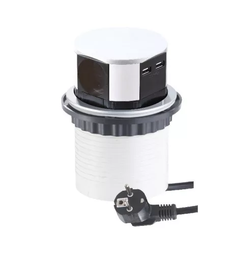 Konnektor Tetrabox 3-as + 2USB alu