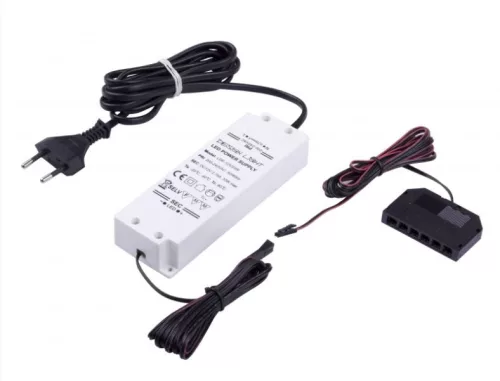 Transzformátor LED lámpához DLight 12V + 6 beépített mini AMP + 2m kábel 33W