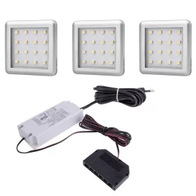 LED lámpa szett D Light négyzet alu 55x55mm