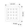 LED lámpa szett D Light négyzet alu 55x55mm