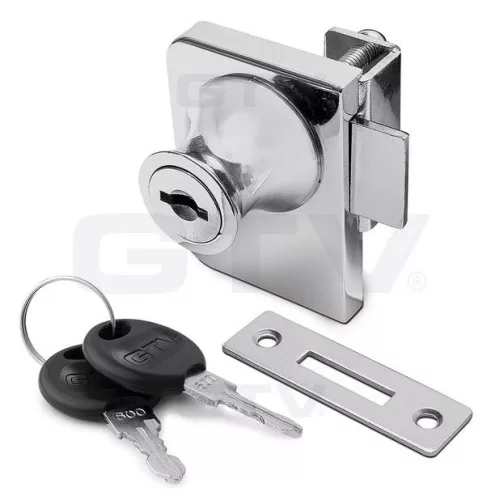 Üvegajtózár GTV fúrás nélküli dupla króm