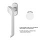 Linea Cali Turbo Zincral matte white oval rosette window handle 470 DK O MW