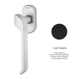   Linea Cali Turbo Zincral mâner fereastră cu rozetă ovală neagră mat cu sistem Smart Block 470 SK O V