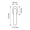 Linea Cali Lola Zincral mat crom jumătate de mâner ferestrei 428 DK CS