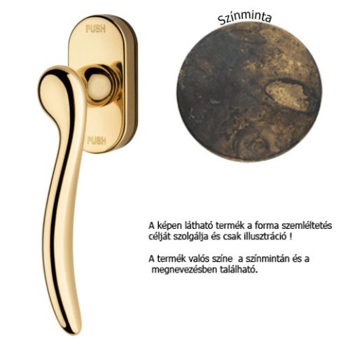 Linea Cali Beta antique brass window half handle with Smart Block system 488 SK AN