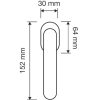 Linea Cali Cosmic matt verchromter Fenster Türknauf 1335 DK CS