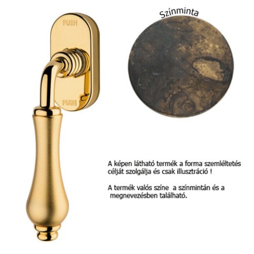 Linea Cali Aldar antique brass window half handle with Smart Block system 920 SK AN