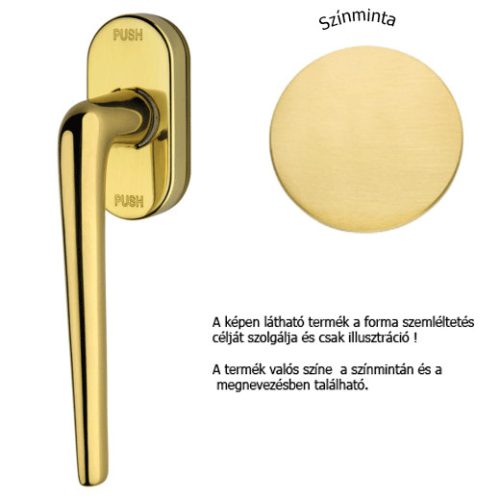 Linea Cali Brixia satin brass window half handle with Smart Block system 760 SK OS