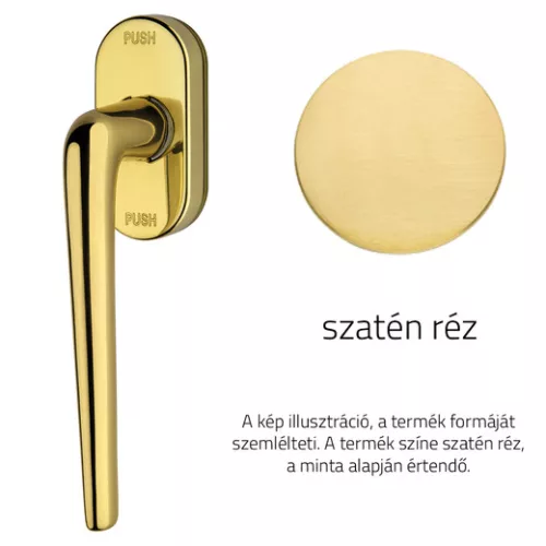 Linea Cali Brixia satin brass window half handle with Smart Block system 760 SK OS