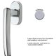 Linea Cali Dafne matte chrome window half handle 509 DK CS