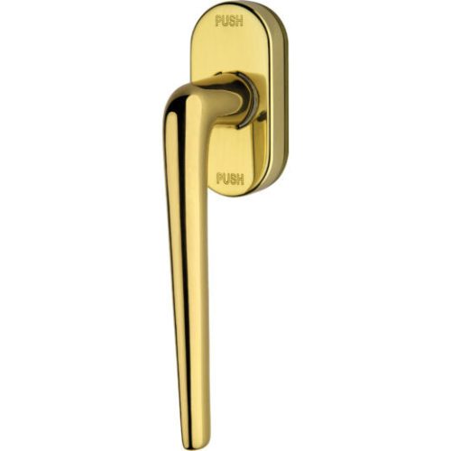 Linea Cali Brixia bright brass window half handle with Smart Block system 760 SK OL