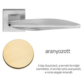   Linea Cali Aqua komplet klamek z płaską kwadratową rozetą pozłacaną 1440 RB 024 OZ