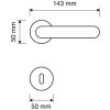 Linea Cali Beta Türknaufgarnitur matt verchromt mit dekorativer Runde Rosette 488 RB 011 CS