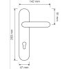 Linea Cali Beta Schild Türknauf Set aus hellem Kupfer 488 PL OL