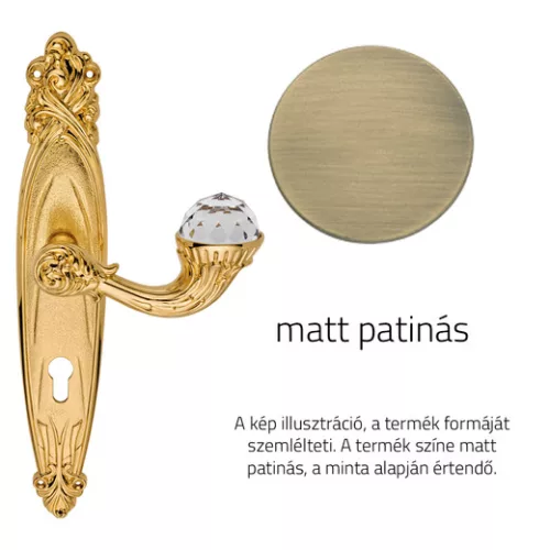 Set de mânere Linea Cali Brilliant Crystal cu patină mată 1531 PL PM