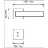 Linea Cali Corner Zincral glänzend verchromtes quadratisches Rosetten Türknauf Set 505 RB 014 CR