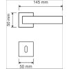 Linea Cali Corner Zincral glänzend verchromtes flaches quadratisches Rosetten Türknauf Set 505 RB 024 CR