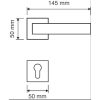 Linea Cali Corner Zincral glänzend verchromtes flaches quadratisches Rosetten Türknauf Set 505 RB 024 CR