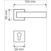 Linea Cali Conica Zincral Mattchrom flache quadratische Rosetten Türknaufgarnitur 486 RB 024 CS