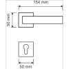 Linea Cali Conica Set de mânere cu rozetă pătrată plată neagră mat Zincral 486 RB 024 VE