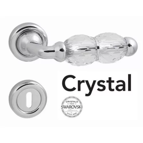 Linea Cali Crystal bright chrome Round Rosette handle set 830 RB 103 CR
