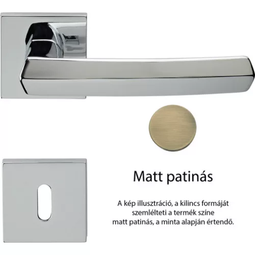 Set de manere cu rozeta patrata Linea Cali Dafne patinata mata 509 RB 024 PM