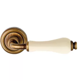   Linea Cali Dalia, bronz periat, set mâner Rotundă cu porțelan fildeș 600 RB 103 P