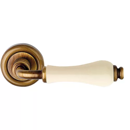 Linea Cali Dalia, bronz periat, set mâner Rotundă cu porțelan fildeș 600 RB 103 P