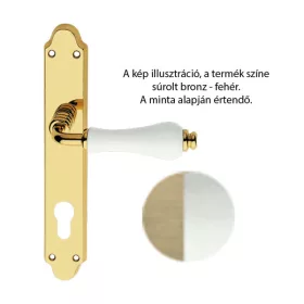  Linea Cali Dalia bronz periat - set mâner ecranat porțelan alb 600 PL OG-PA600