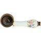 Linea Cali Dalia matte bronze round rosette handle set with pink flower patterned white porcelain 600 RB 