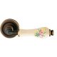 Linea Cali Dalia matte bronze round rosette handle set pink flower patterned ivory porcelain