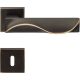 Linea Cali Duna matte bronze flat square rosette handle set 1410024 BM